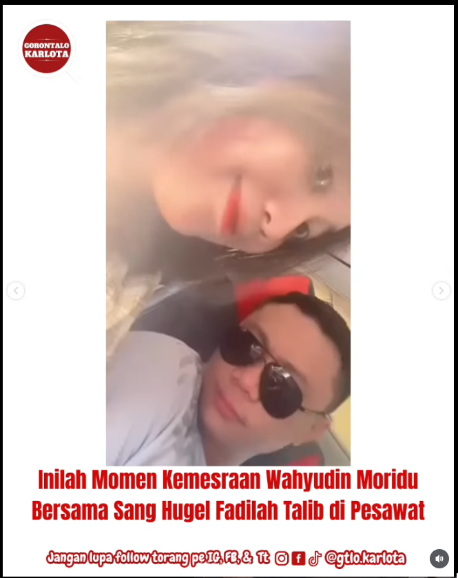 Fadilah Talib dan Wahyudin Moridu di pesawat.